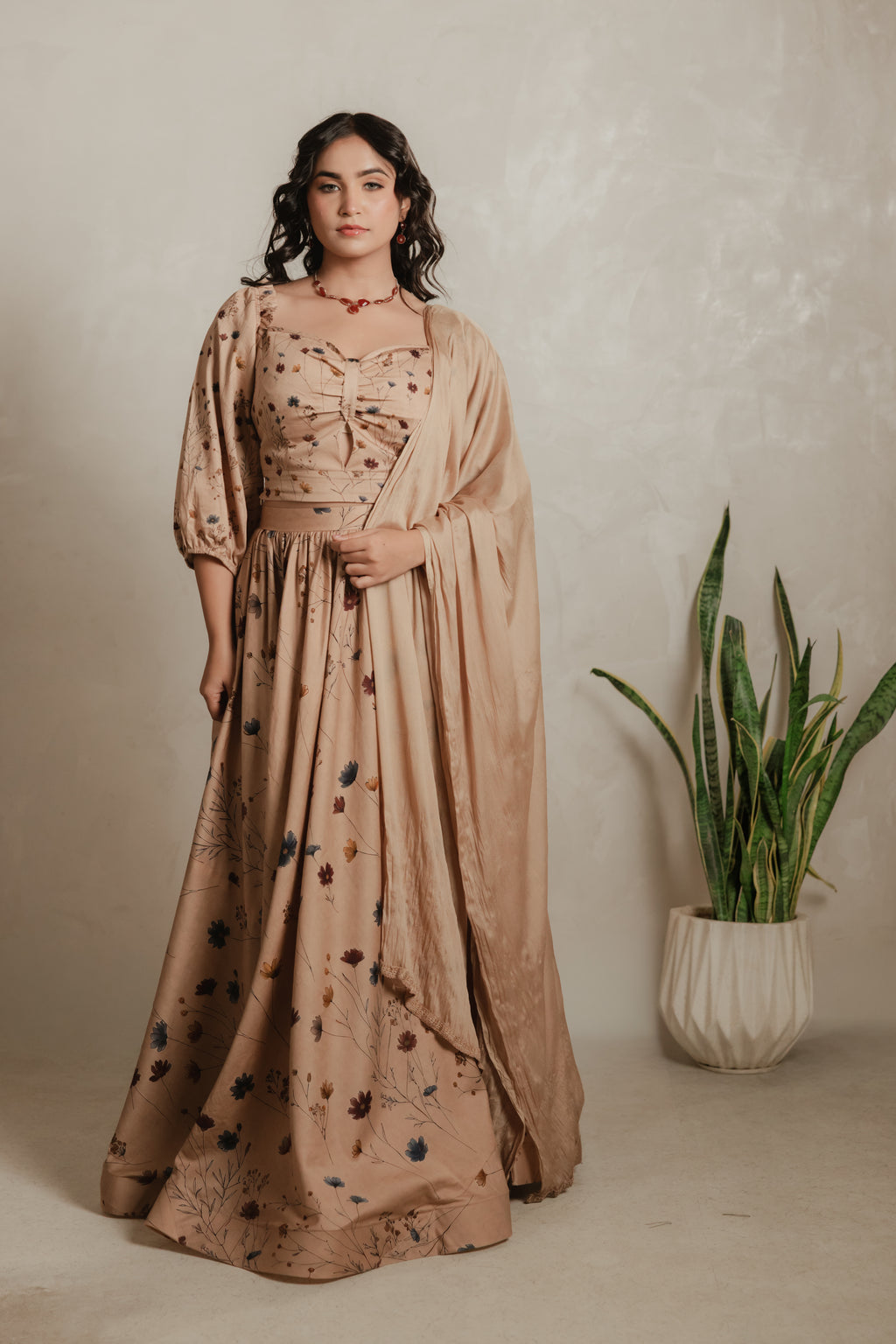 Sthira Nigella co-ord set worn with the matching dupatta