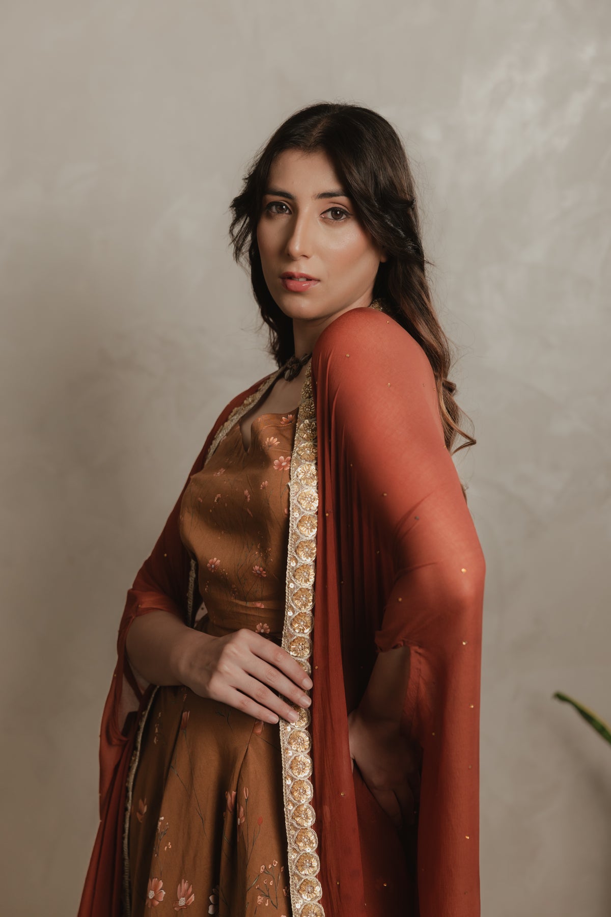 Sthira Zinnia blouse and dupatta border detail