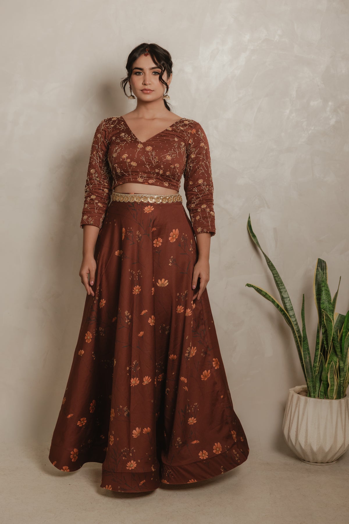 Sthira Marigold Lehenga Set