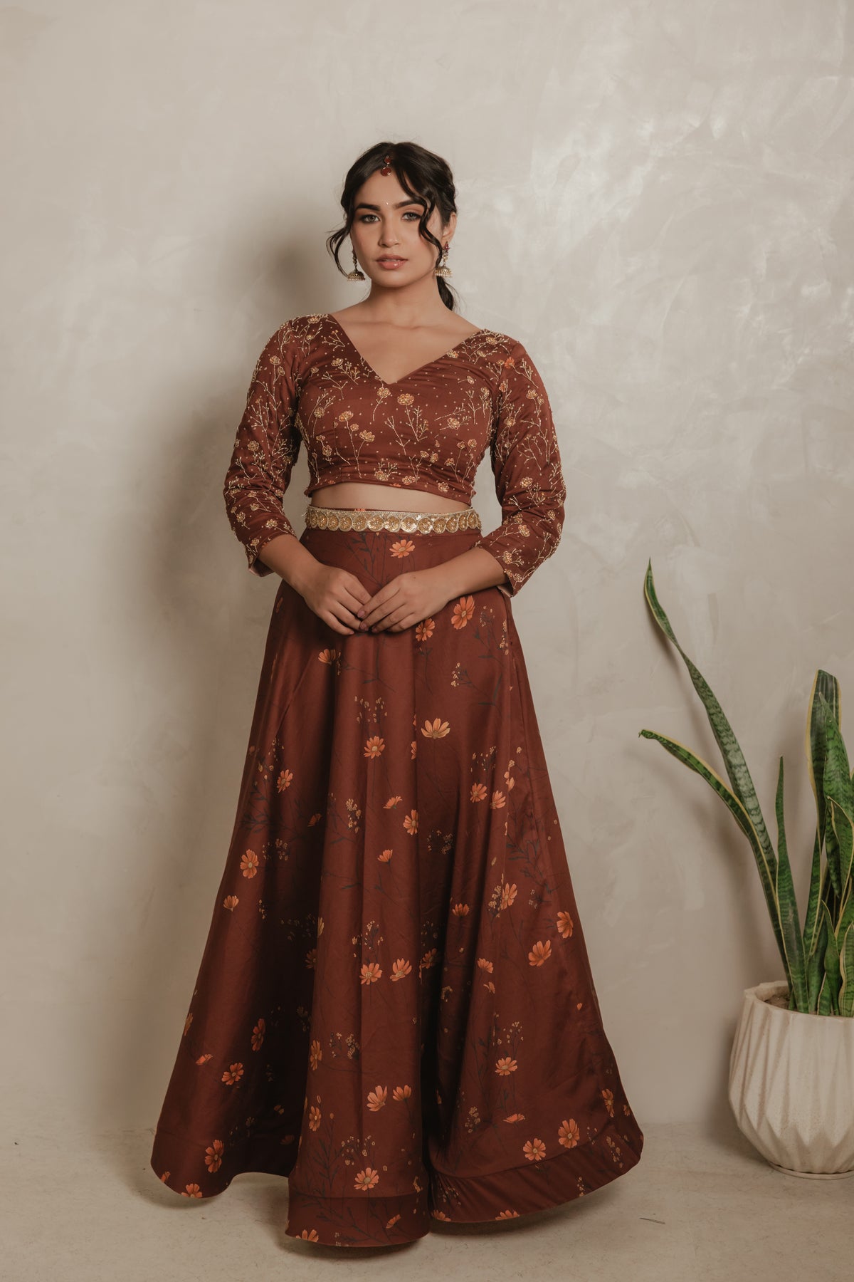Sthira Marigold Lehenga Set