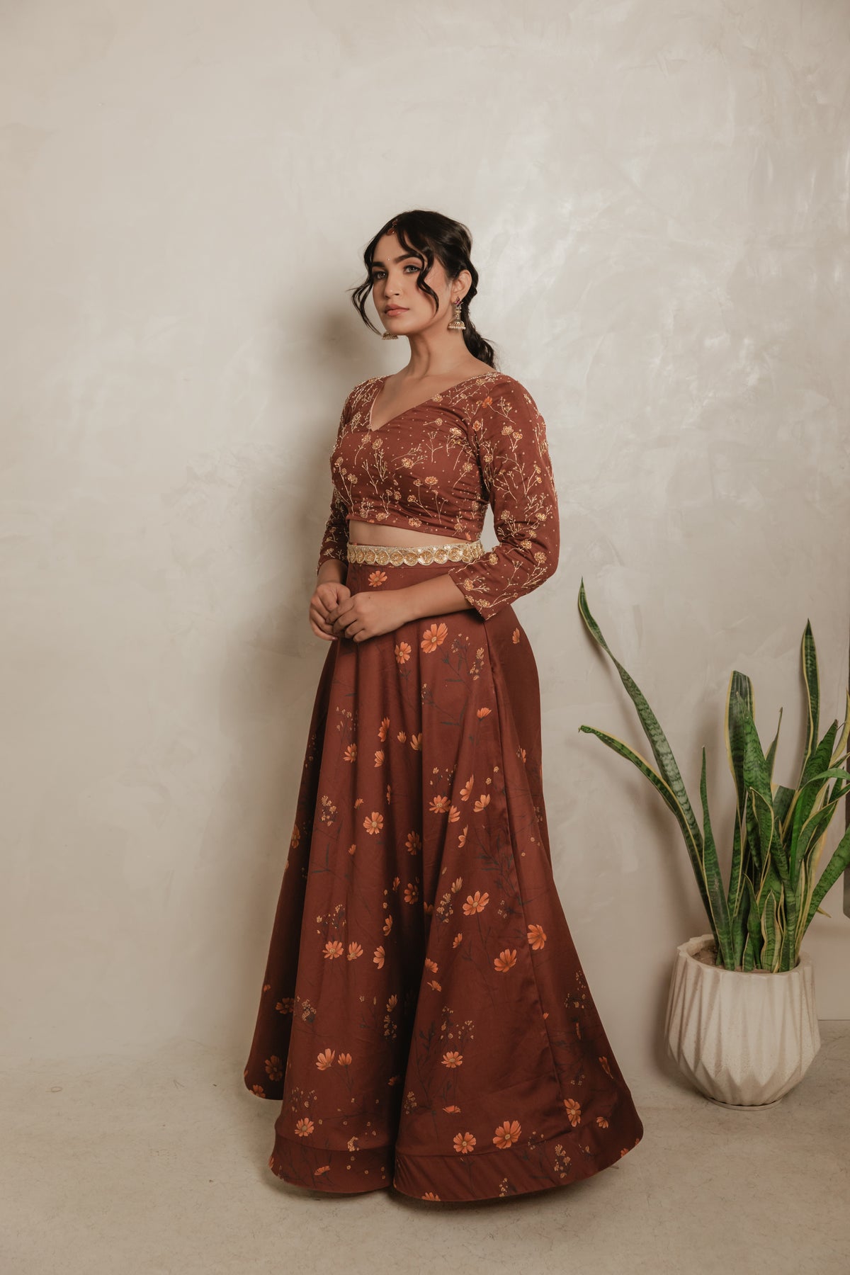 Sthira Marigold Lehenga Set