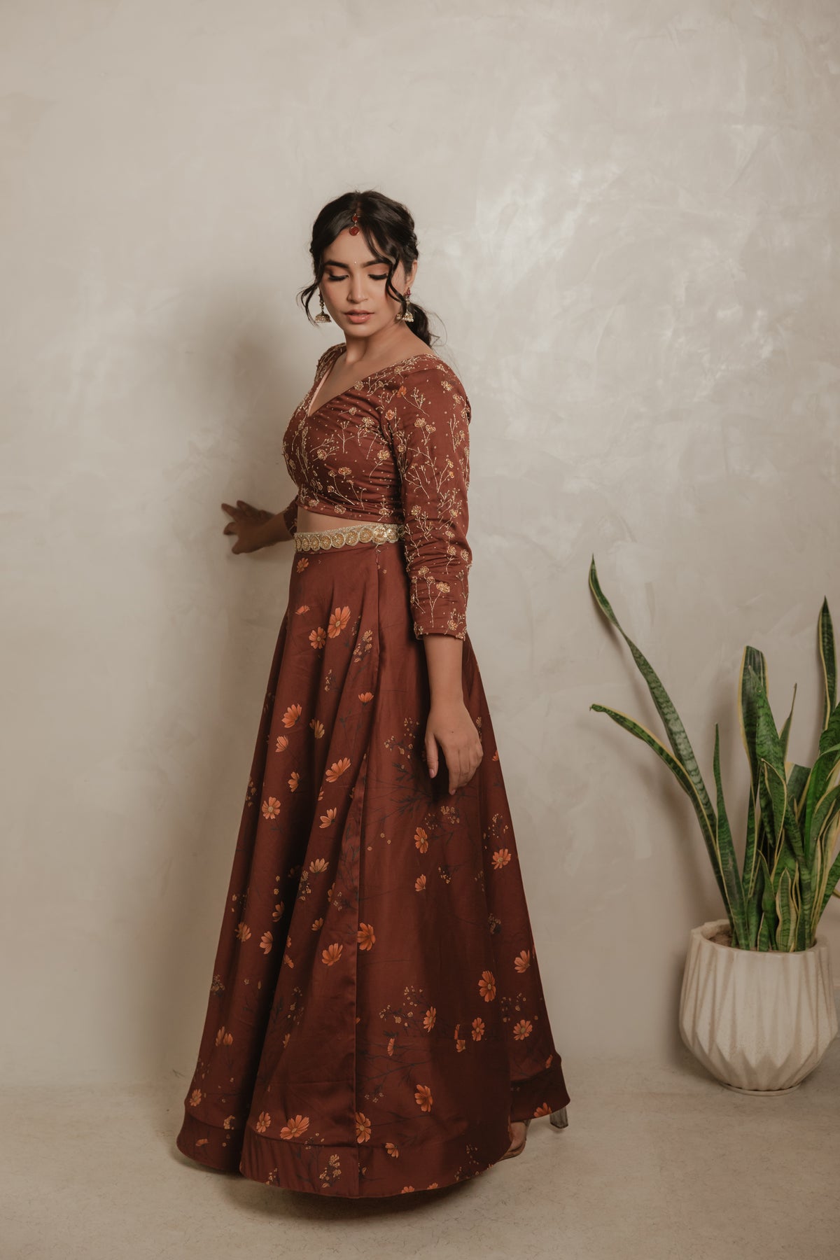 Sthira Marigold Lehenga Set