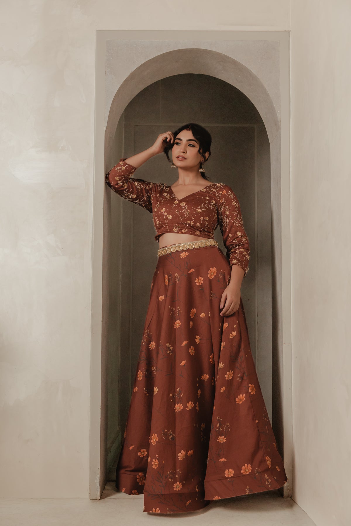 Sthira Marigold Lehenga Set