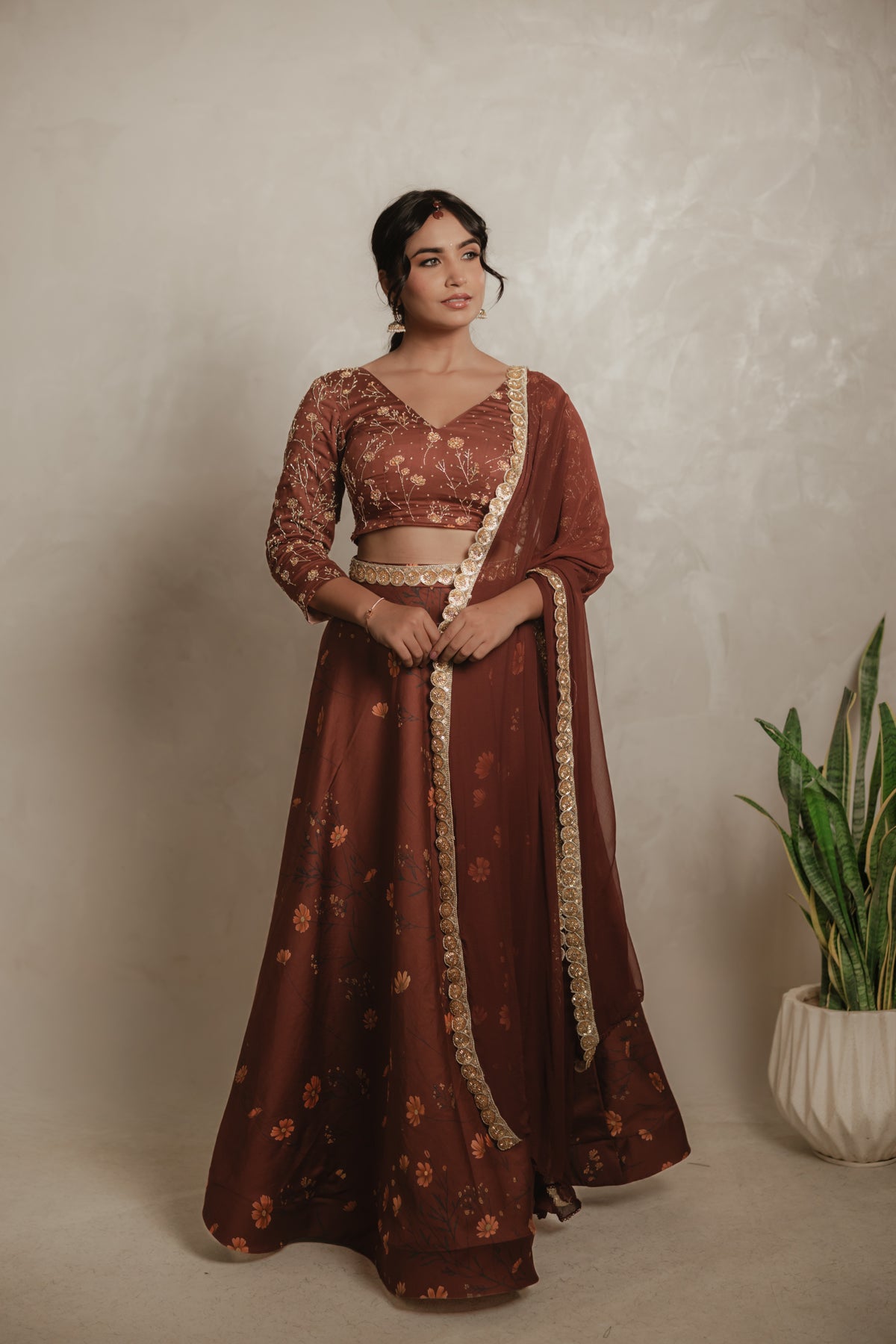Sthira Marigold Lehenga Set