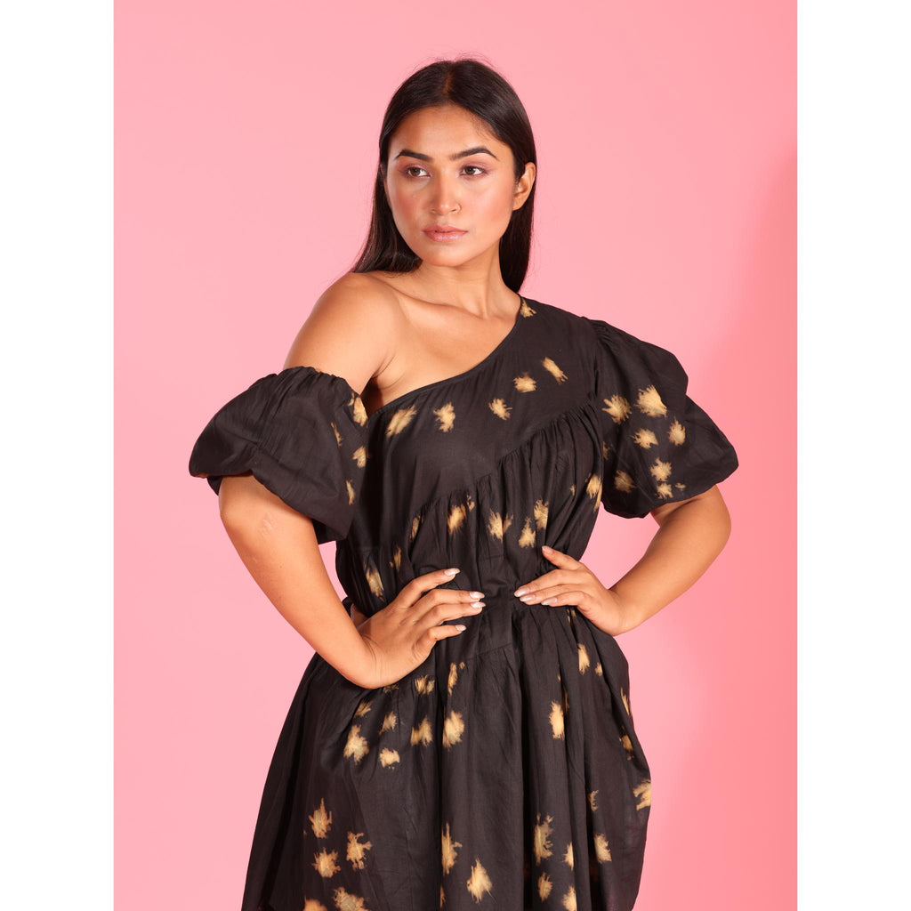 Earth Whisper One-Shoulder Dress – Art Meets Nature