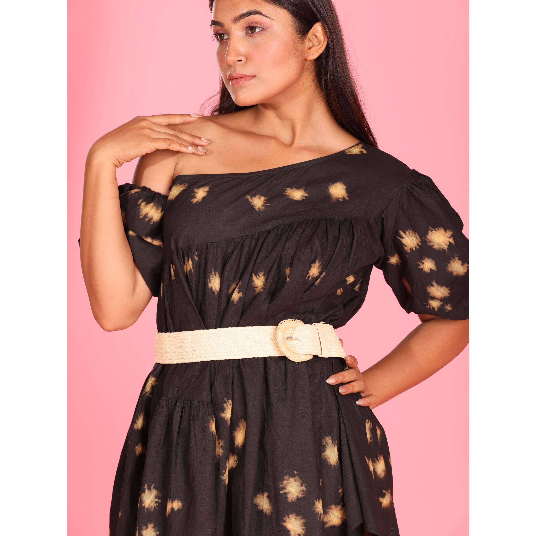 Earth Whisper One-Shoulder Dress – Art Meets Nature