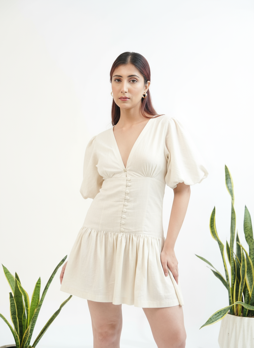 The Ivory Meadow Puff dress