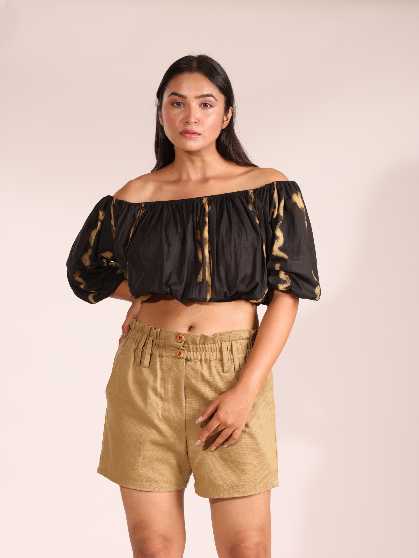 off shoulder tie dye top