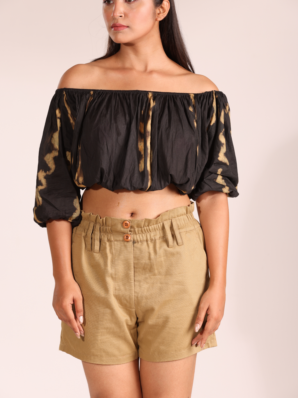 off shoulder tie dye top