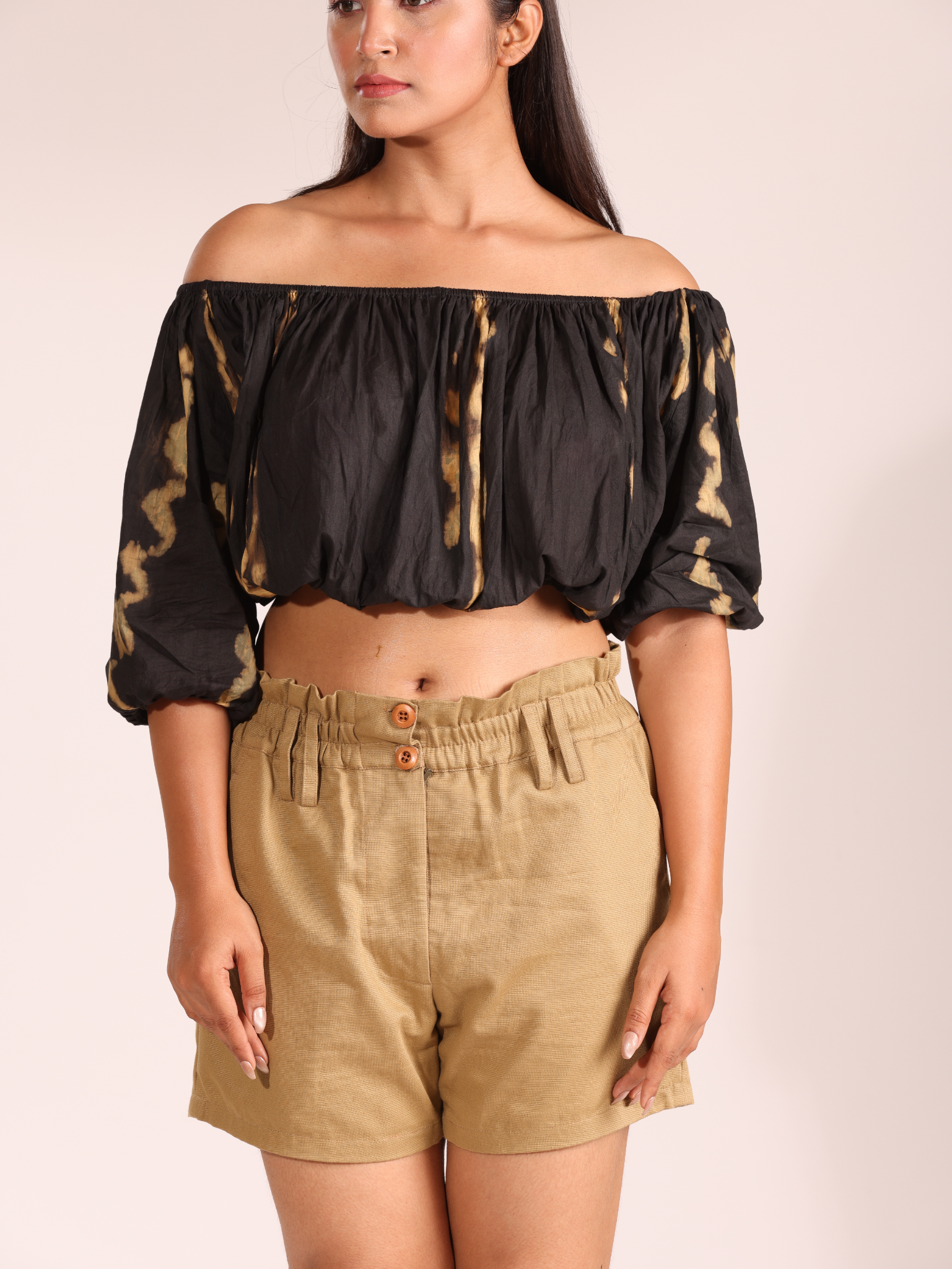off shoulder tie dye top